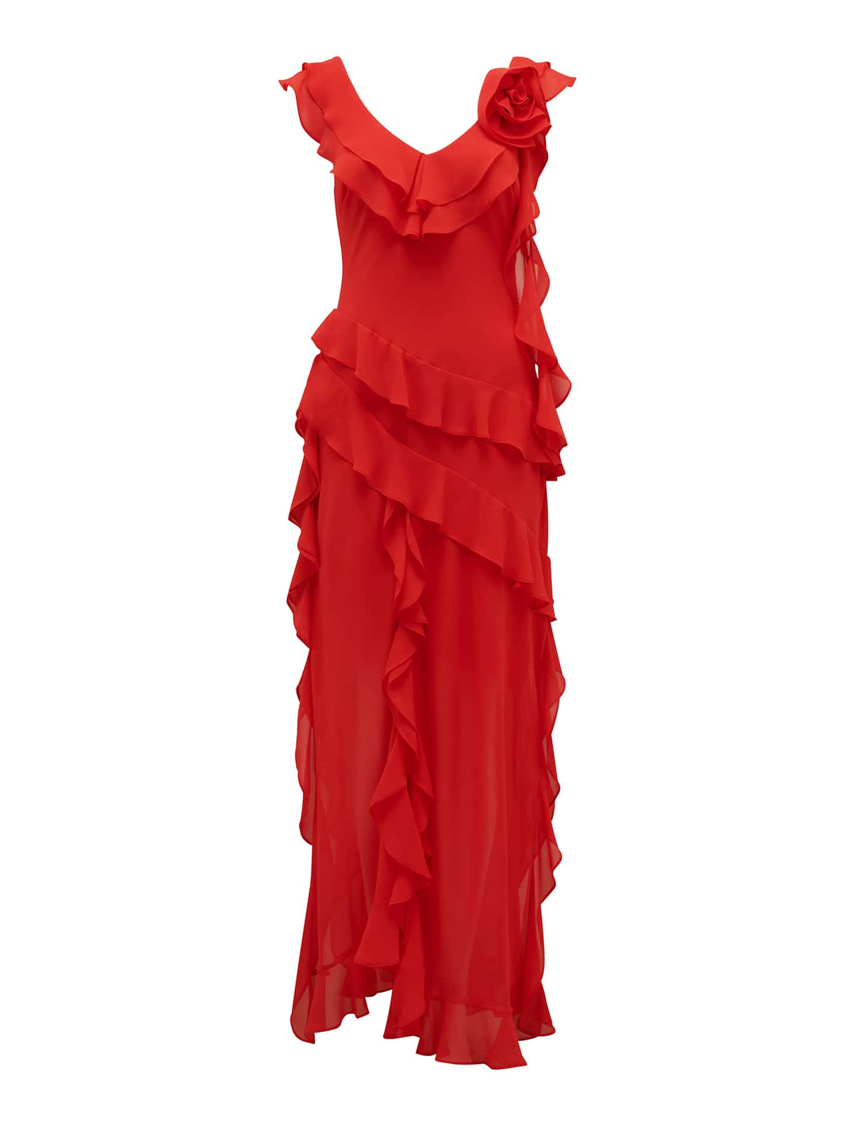 Olivia Ruffle Dress Chilli Red_mannequin