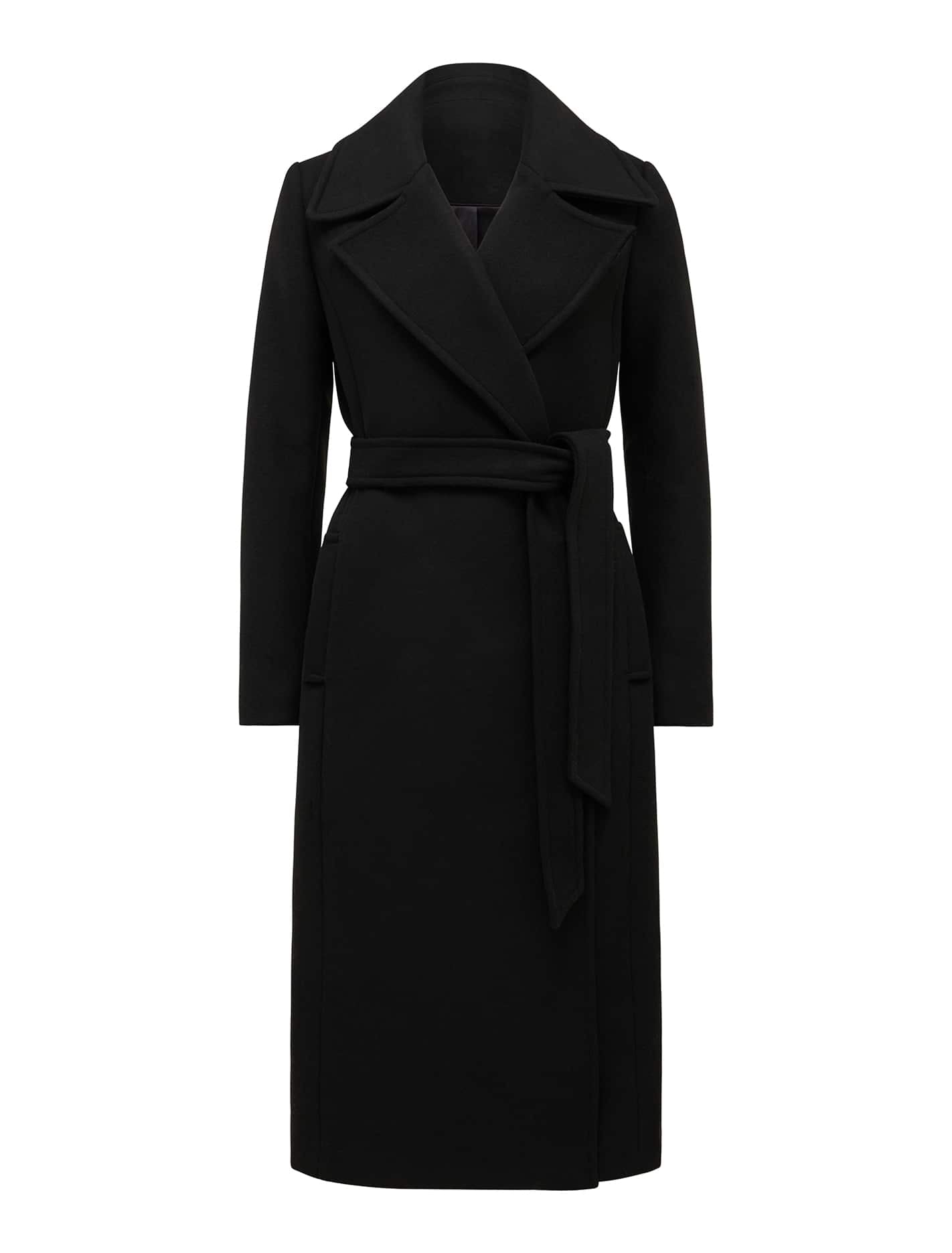 Amanda Belted Wrap Coat Black_mannequin