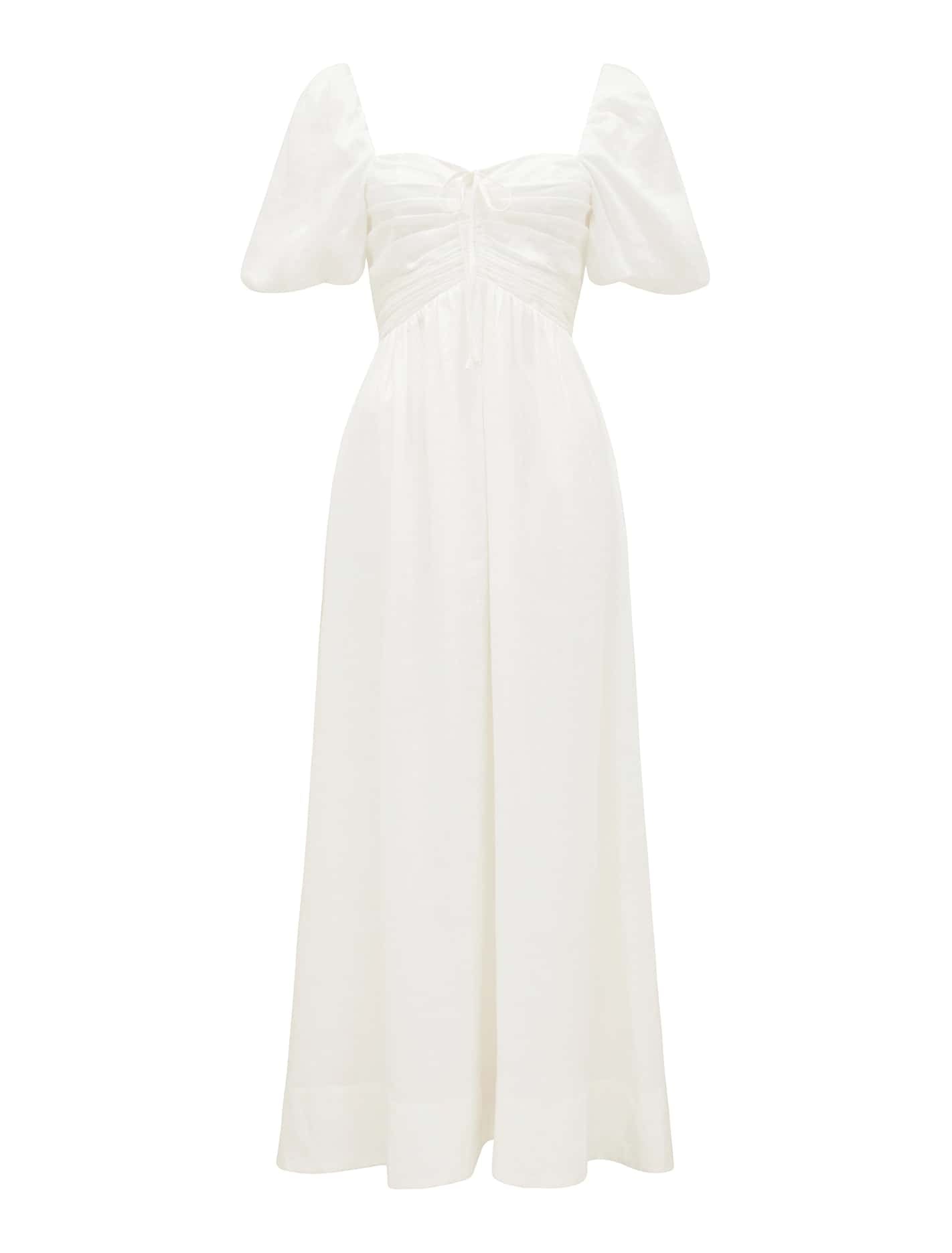 Destiny Ruched Bodice Midi Dress Porcelain_mannequin