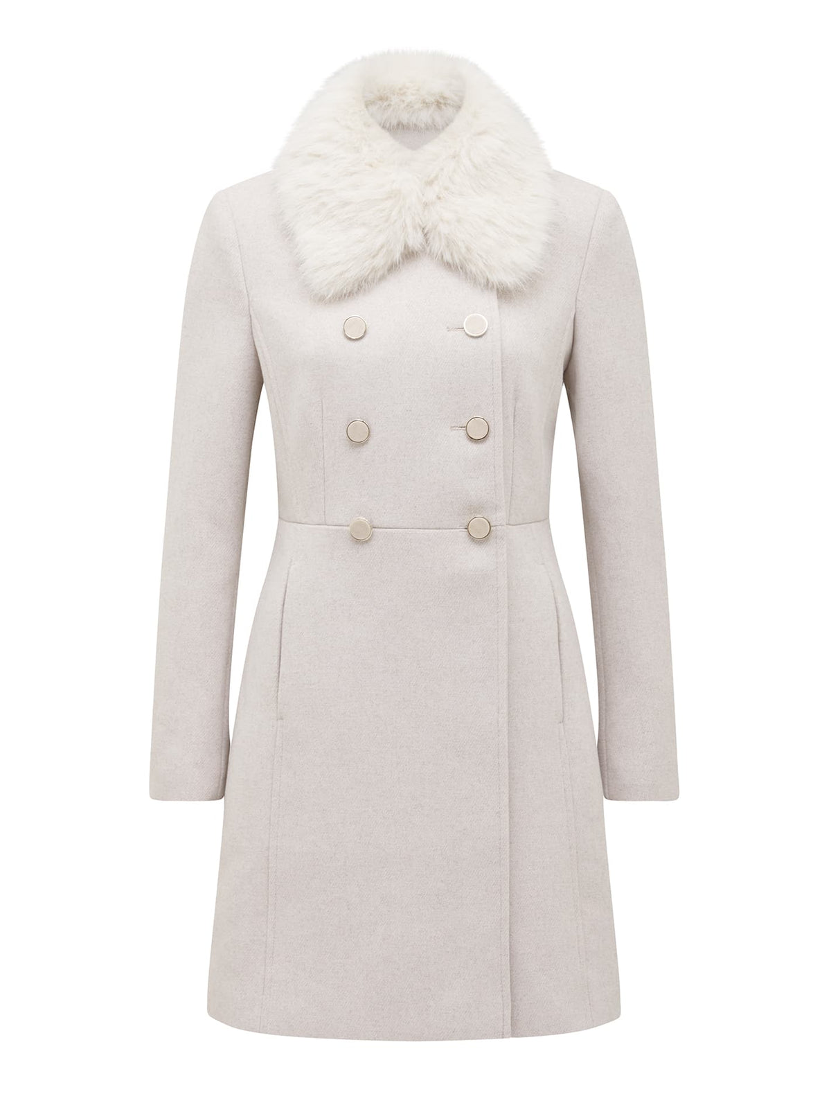 Susie Faux Fur Collar Dolly Coat Mink Marle_mannequin