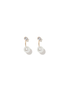 Luna Pearl Crystal Earrings Gold & Pearl_mannequin