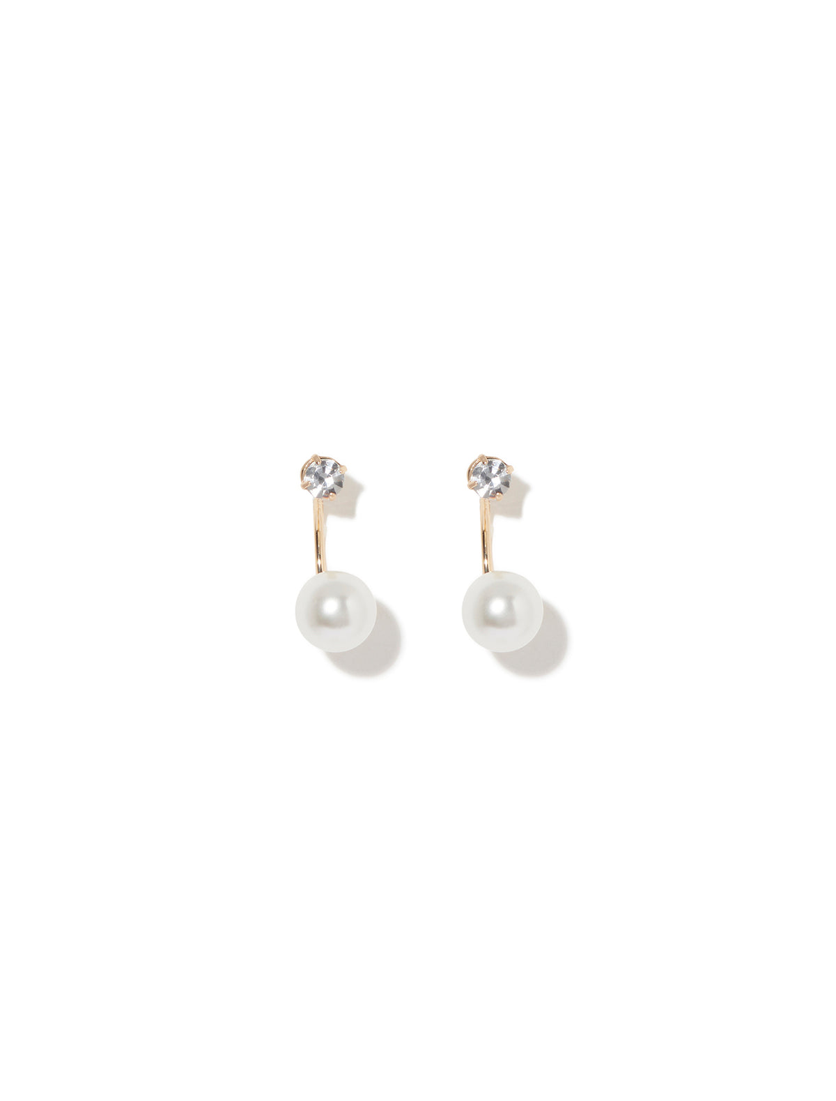 Luna Pearl Crystal Earrings Gold & Pearl_mannequin