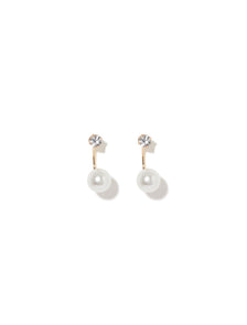 Luna Pearl Crystal Earrings Gold & Pearl_mannequin