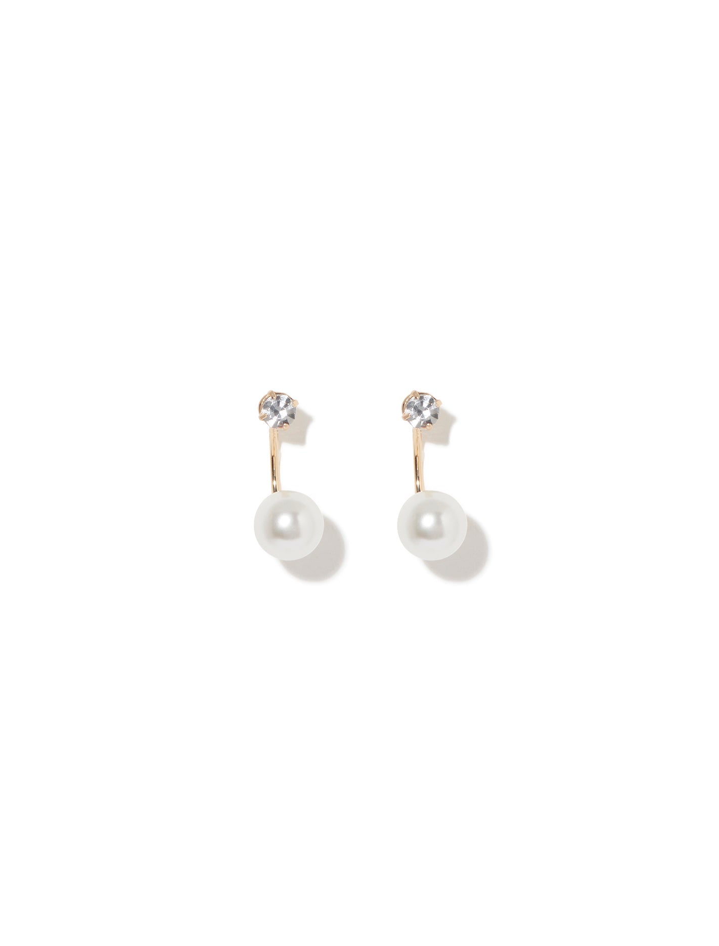 Luna Pearl Crystal Earrings Gold & Pearl_mannequin
