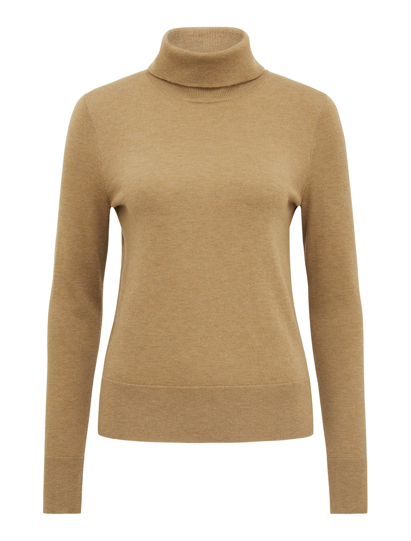 Sarah Layering Roll Neck Knit Top Camel_mannequin