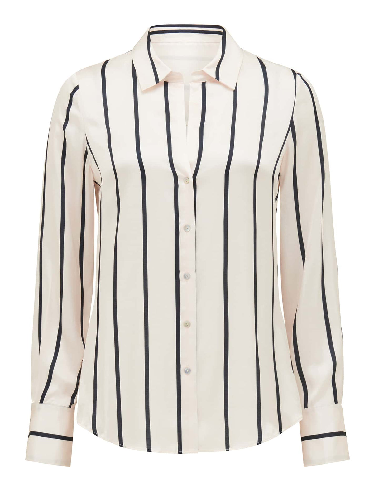 Harvey Notched Neck Satin Shirt Arbory Stripe_mannequin