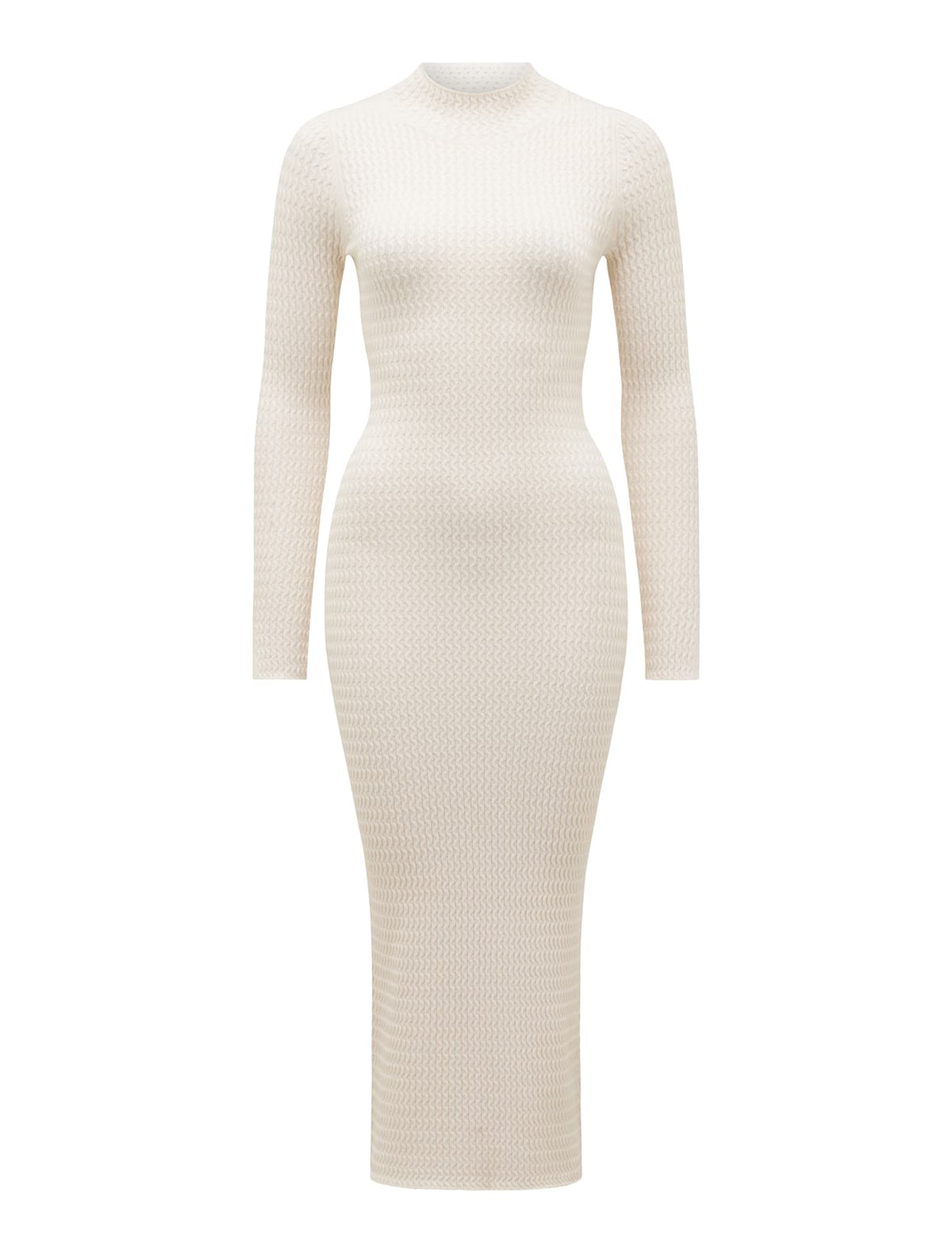 Georgia Petite Textured Knit Dress Cream_mannequin