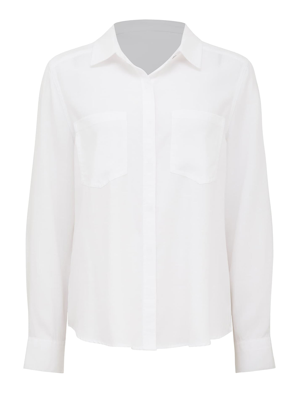 Abigail Long Sleeve Denim Blouse White_mannequin