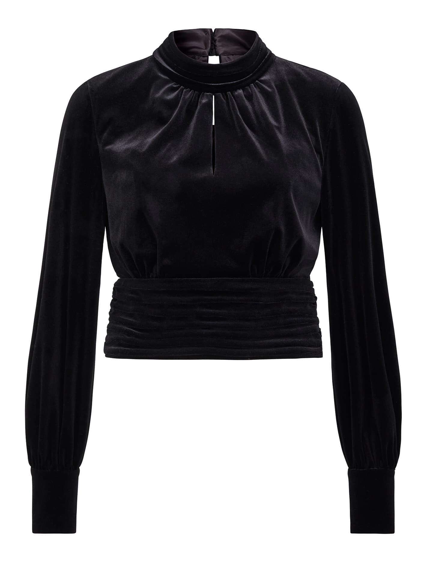 Viola Velvet Keyhole Top Black_mannequin