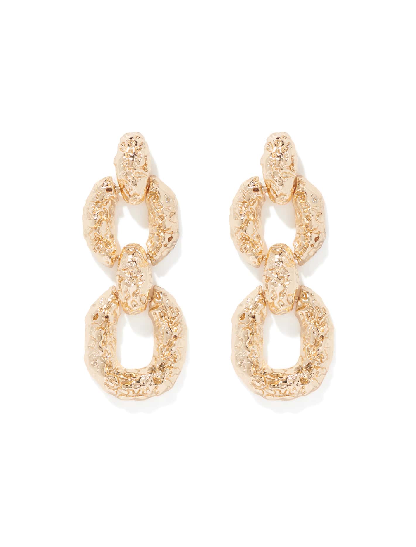 Signature Tabitha Textured Link Earring Gold_mannequin
