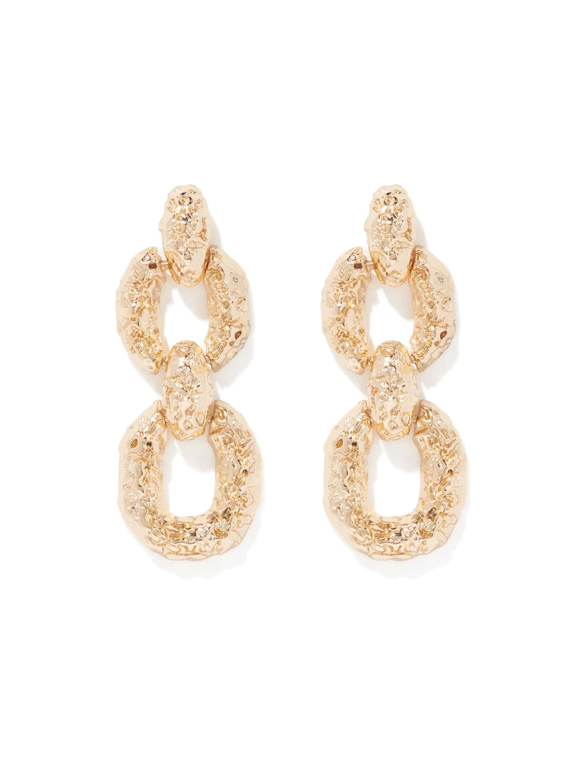 Signature Tabitha Textured Link Earring Gold_mannequin