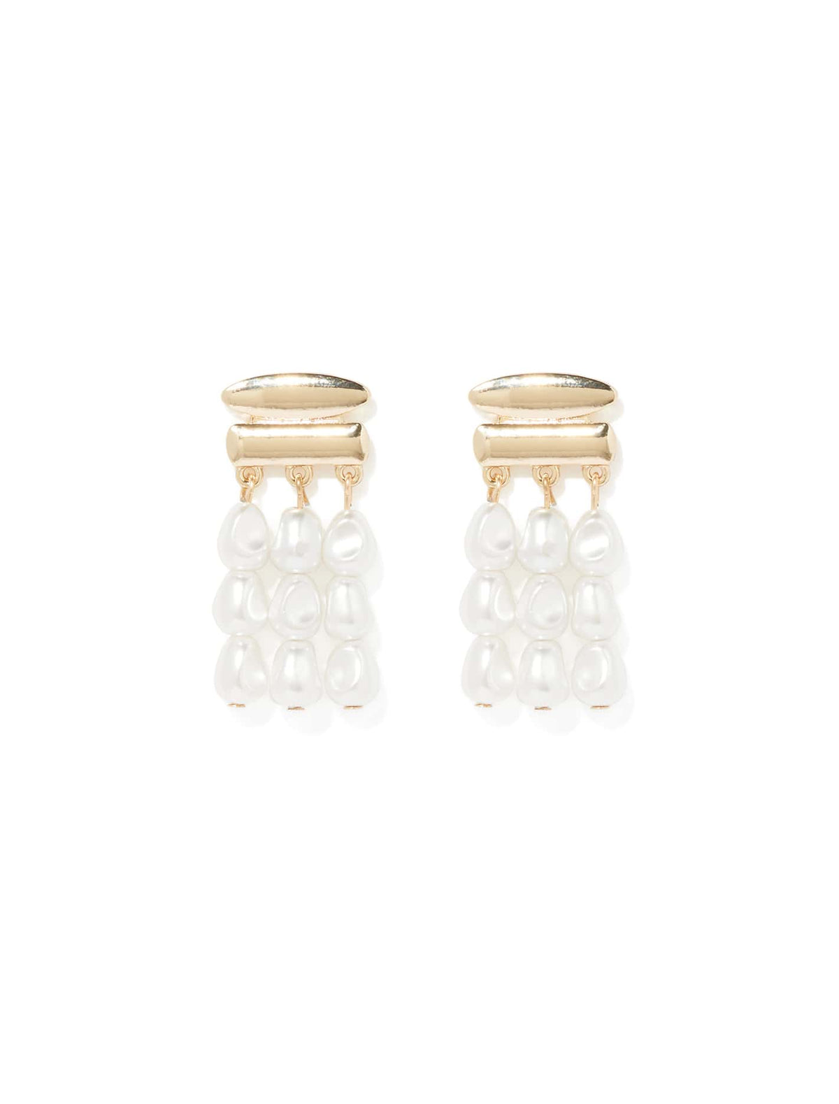 Signature Zamora Pearl Drop Statement Earring Pearl & Gold_mannequin