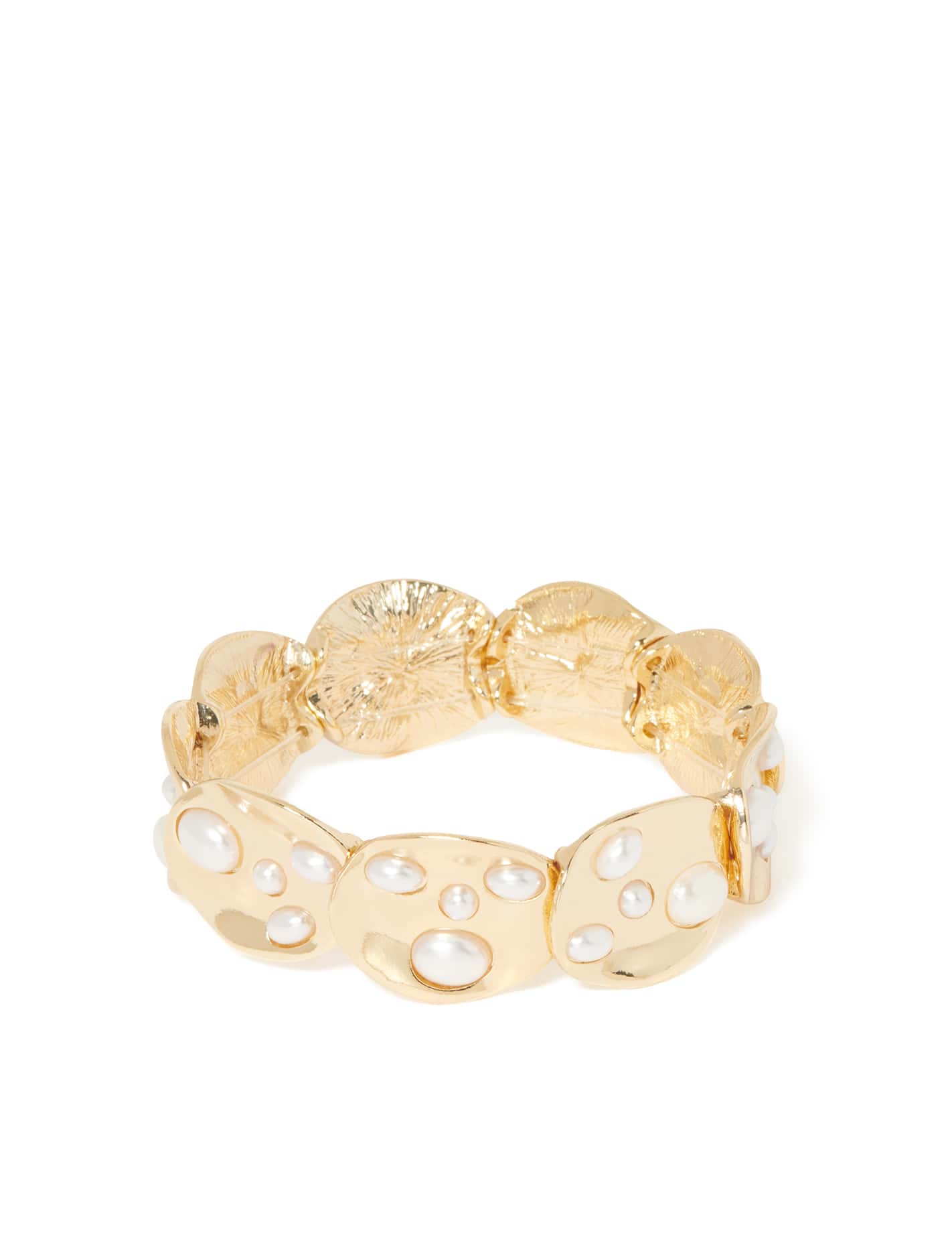 Signature Christina Texture Bracelet Pearl & Gold_mannequin
