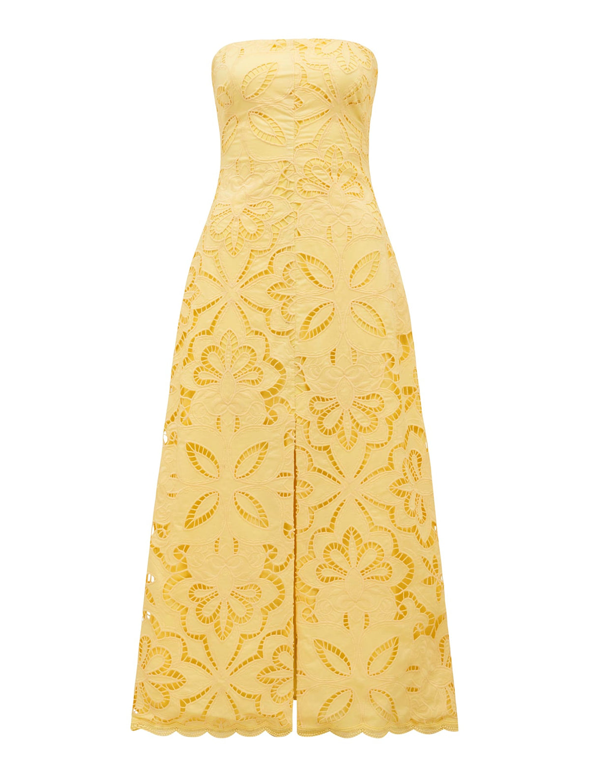 Daphne Broderie Strapless Midi Creme Anglaise_mannequin