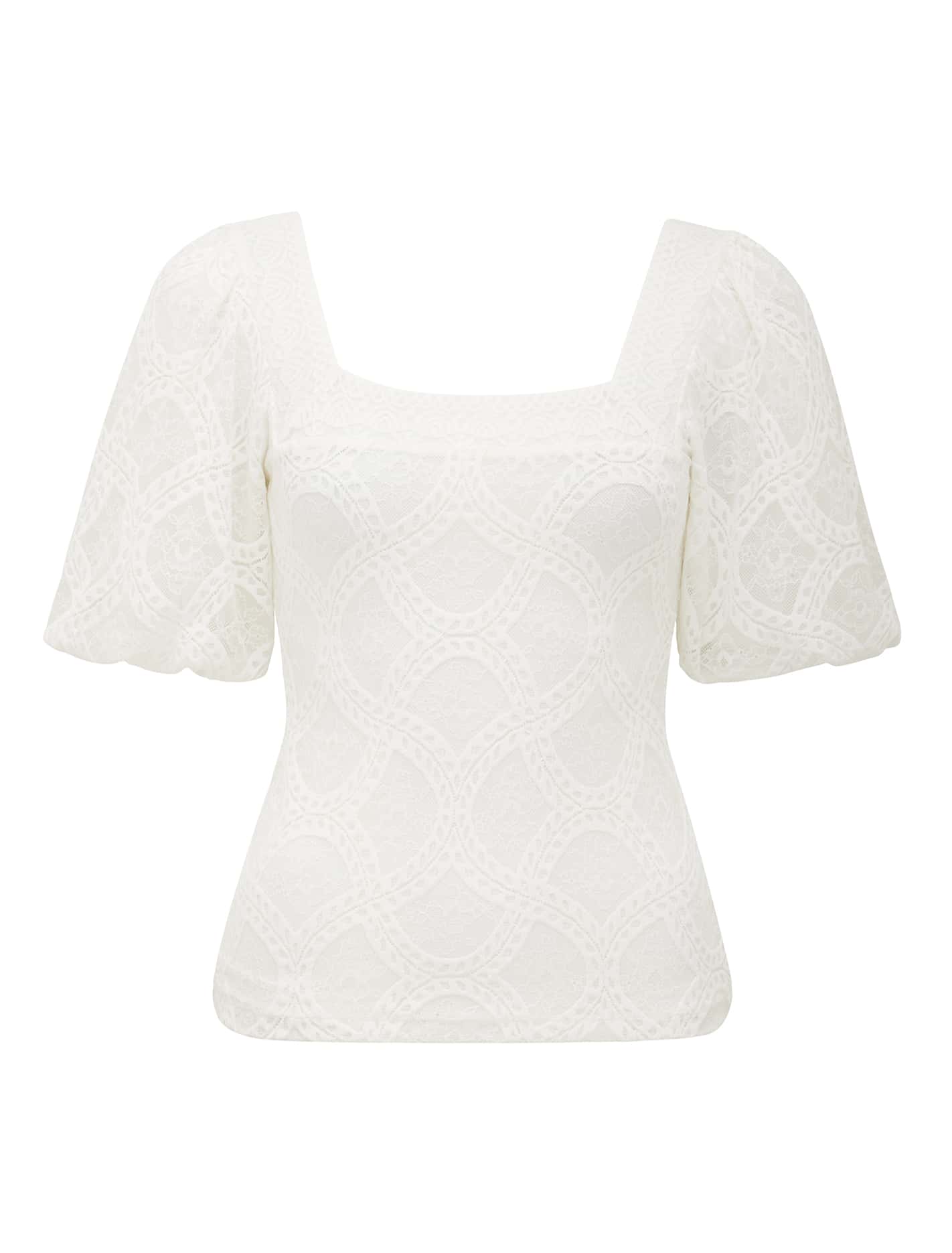 Rosemary Lace Square Neck Top Porcelain_mannequin