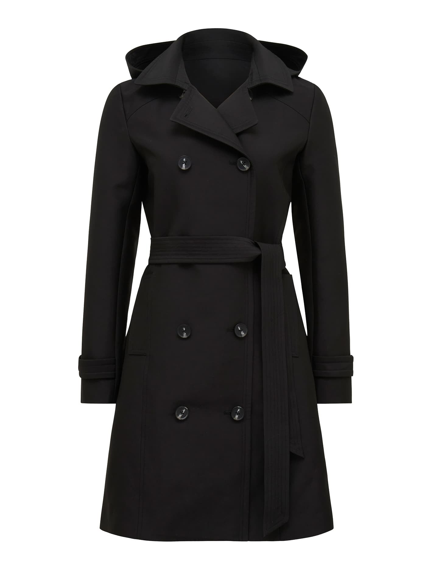 Alicia Short Hooded Trench Black_mannequin