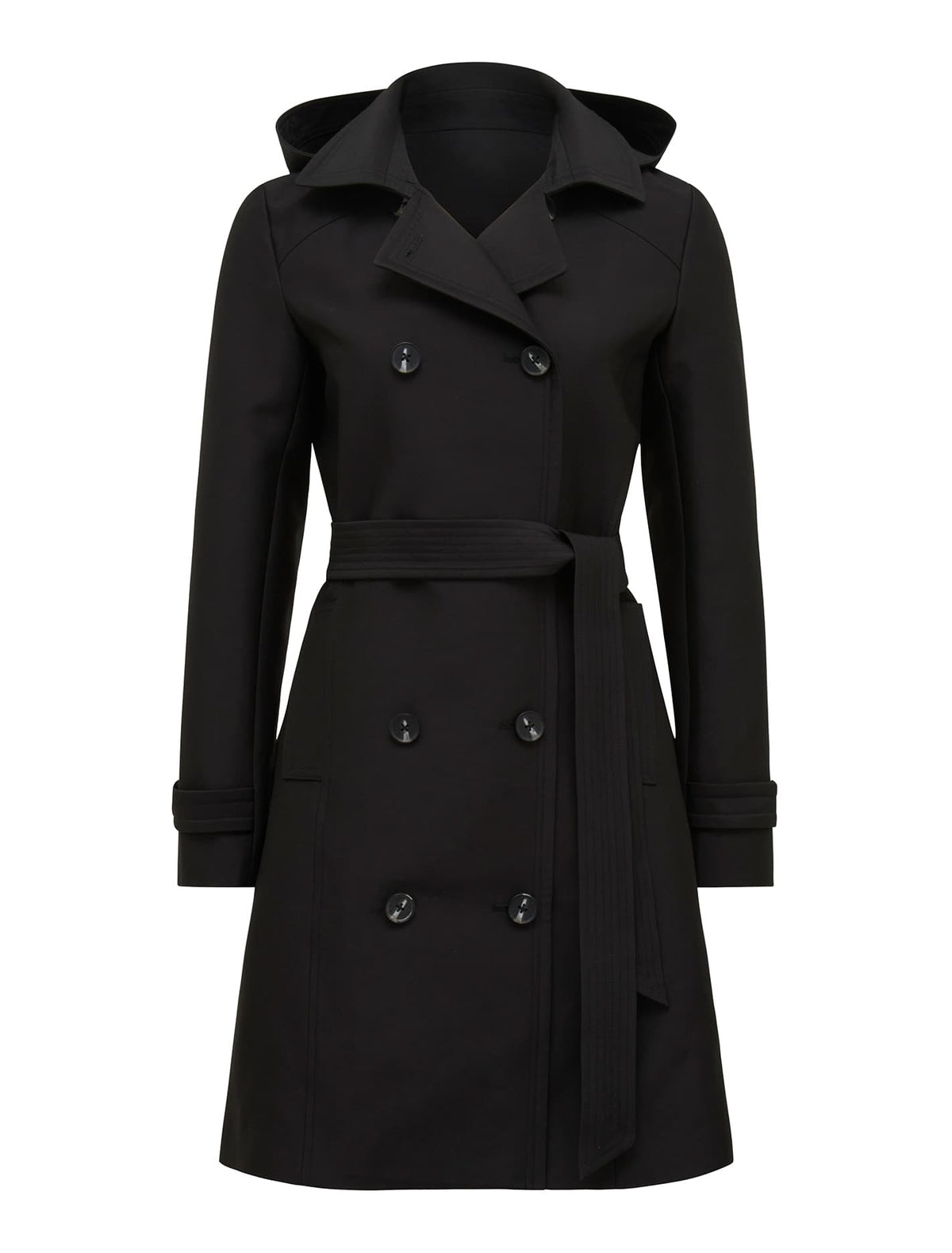 Alicia Short Hooded Trench Black_mannequin