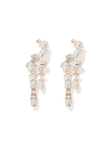 Signature Llana Stone Cluster Earring Rose Gold & Crystal_mannequin