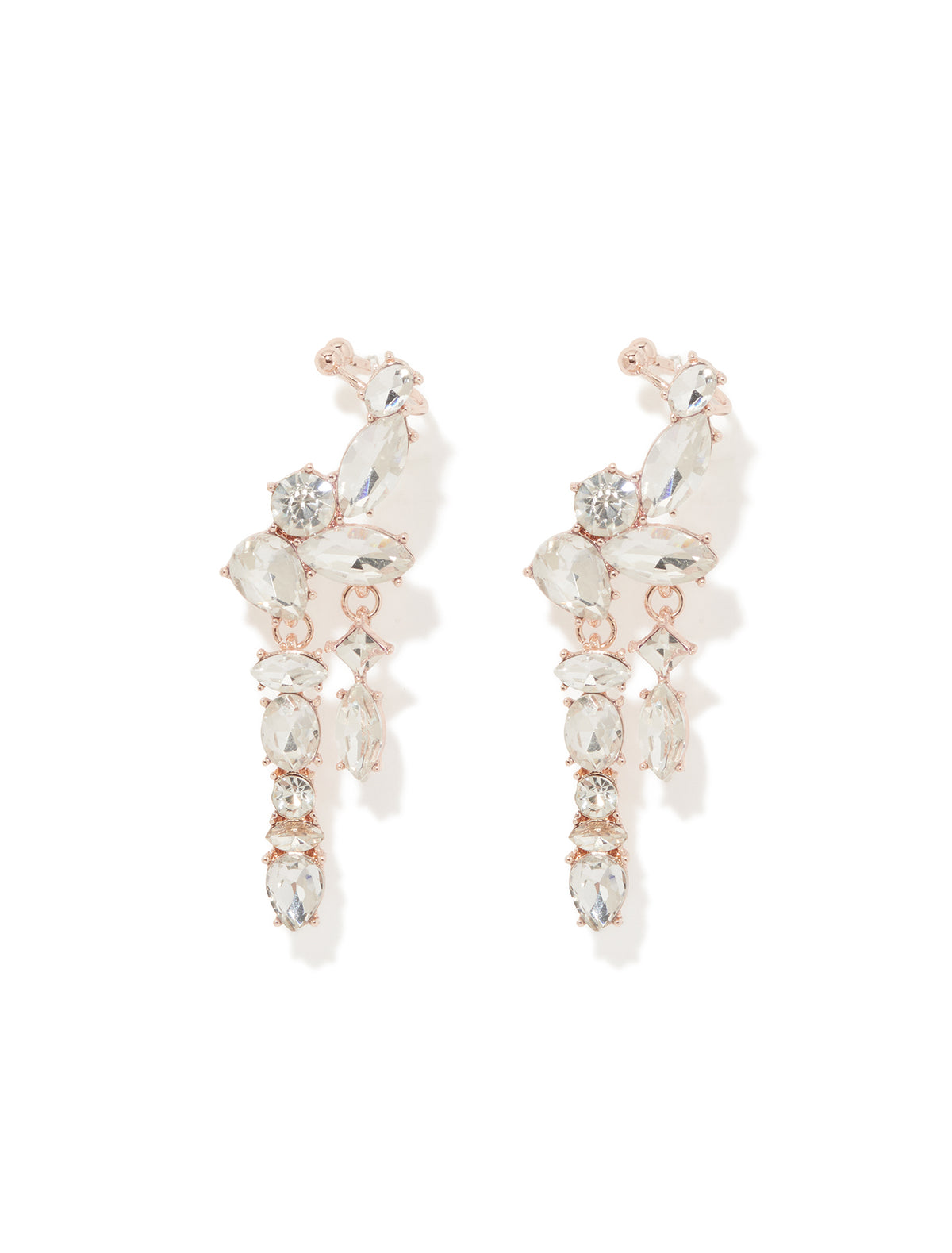 Signature Llana Stone Cluster Earring Rose Gold & Crystal_mannequin