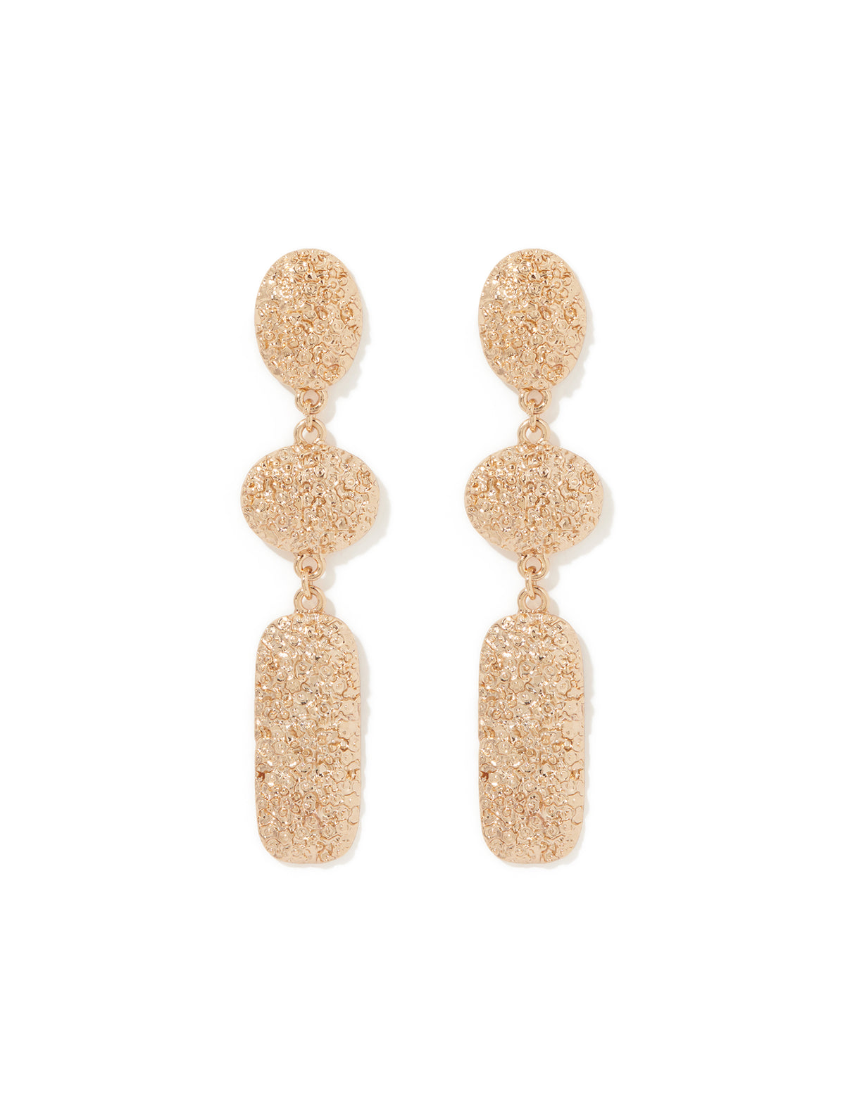 Signature Brielle Textured Earrings Gold_mannequin