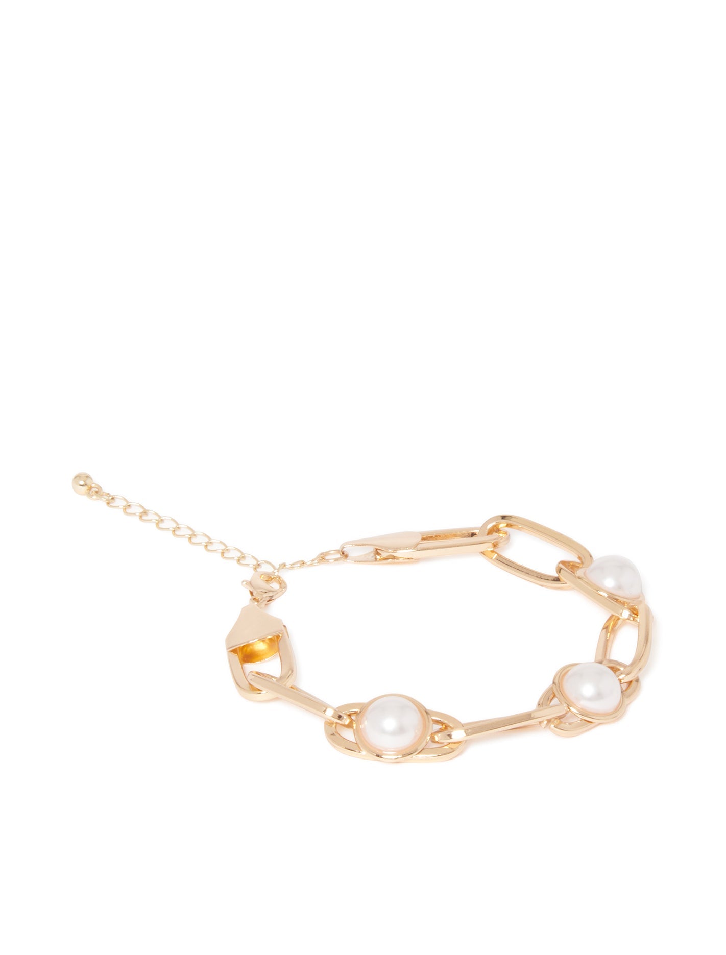 Signature Blair Link Pearl Bracelet Pearl & Gold_mannequin