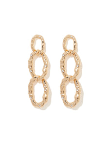 Signature Danika Crystal Textured Drop Earring Gold_mannequin