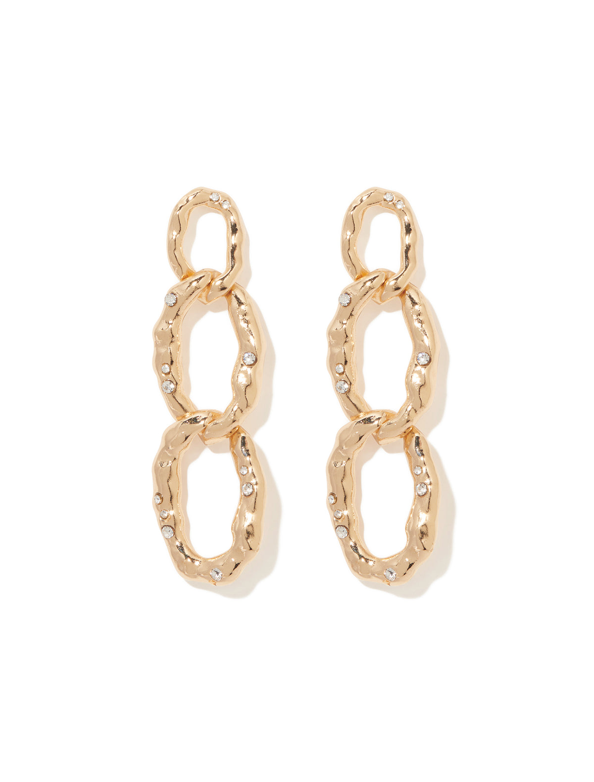 Signature Danika Crystal Textured Drop Earring Gold_mannequin