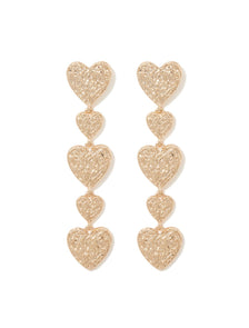 Signature Sally Textured Heart Earrings Gold_mannequin