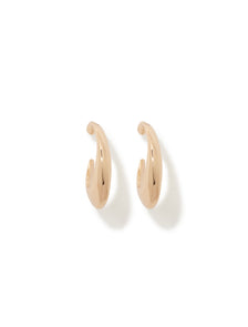 Signature Sienna Curve Hoop Earrings Gold_mannequin