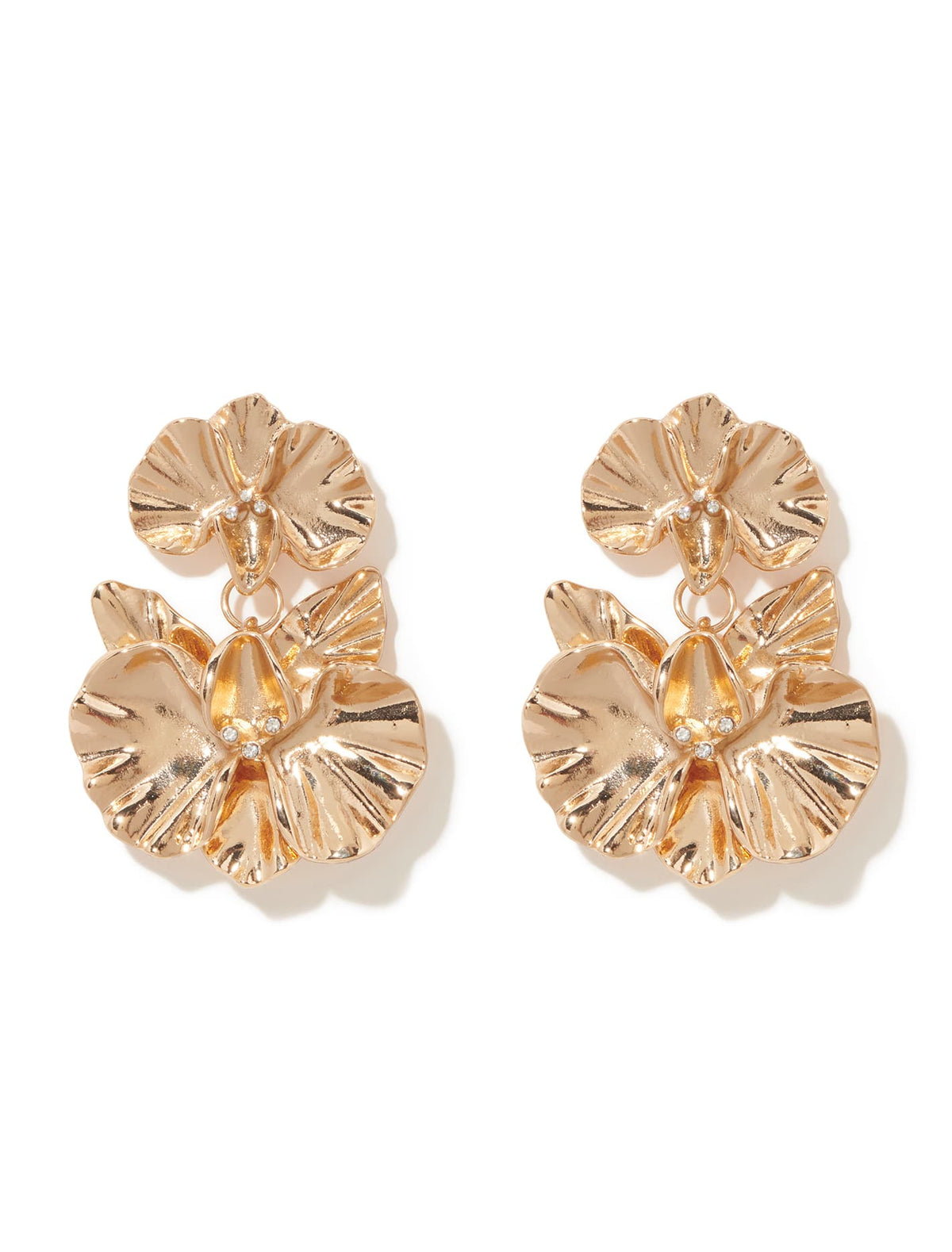 Signature Saskia Statement Flower Earrings Gold_mannequin