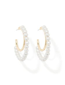 Signature Gaia Pearl And Metal Hoop Pearl & Gold_mannequin