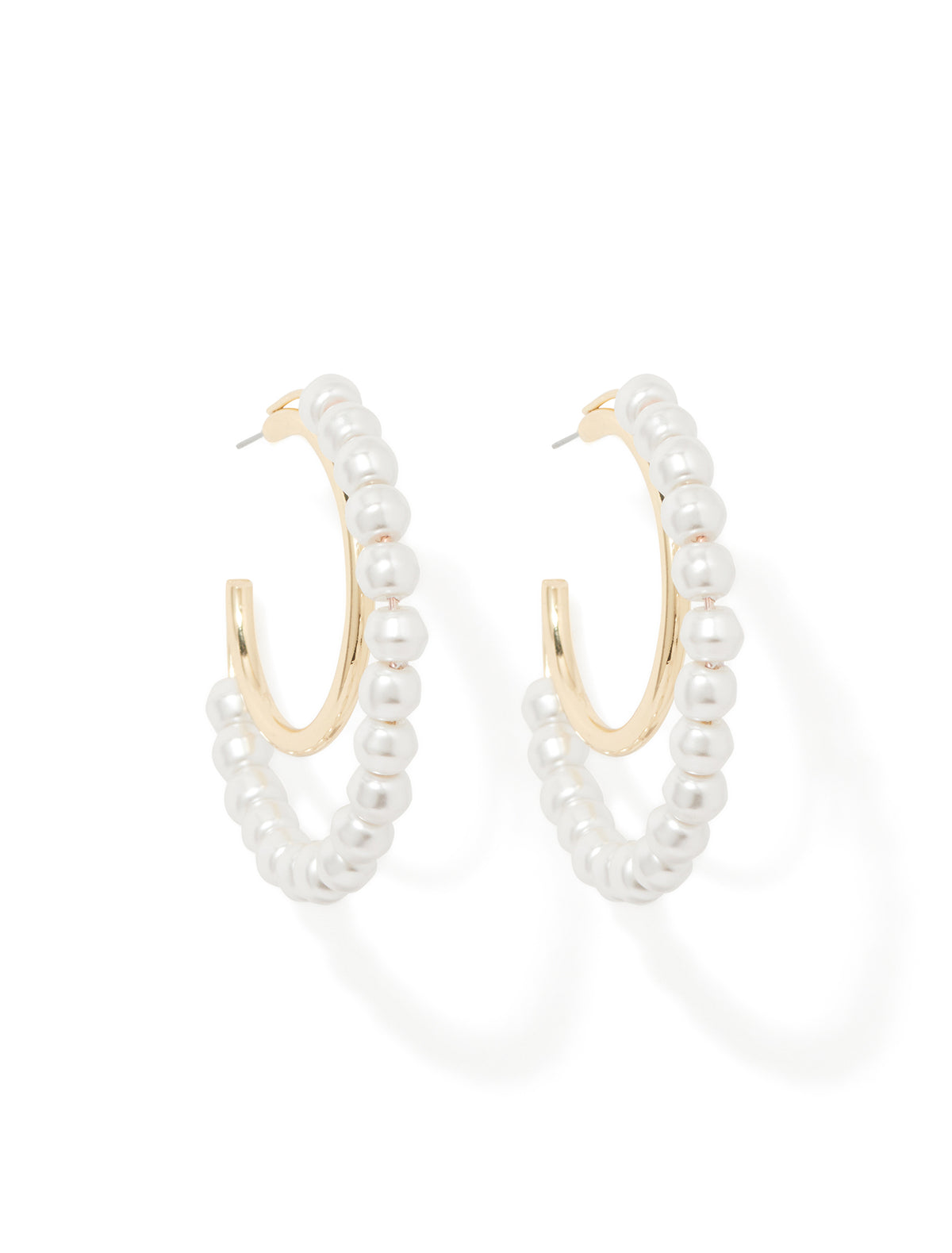 Signature Gaia Pearl And Metal Hoop Pearl & Gold_mannequin
