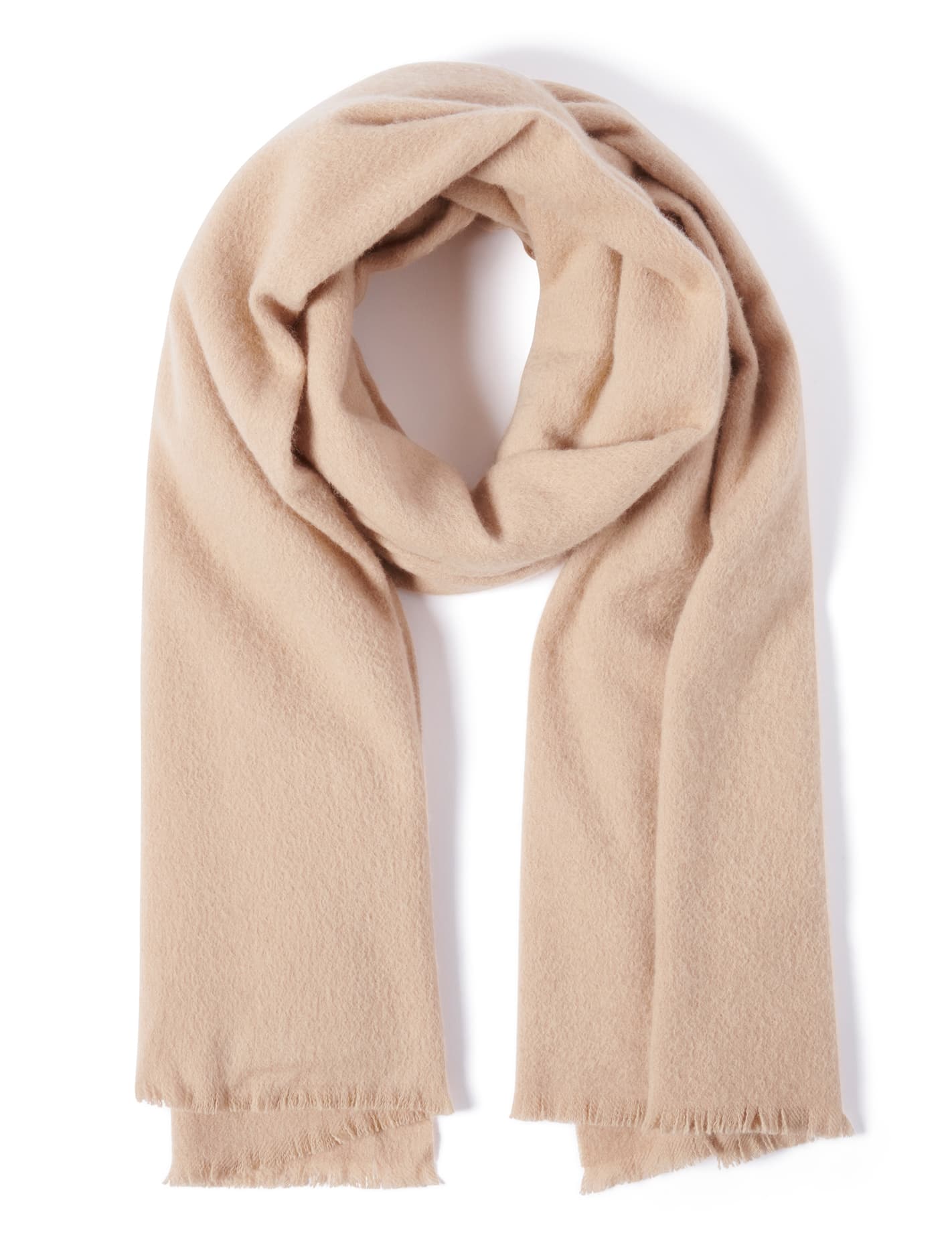 Aurora Premium Wool Scarf Camel_mannequin