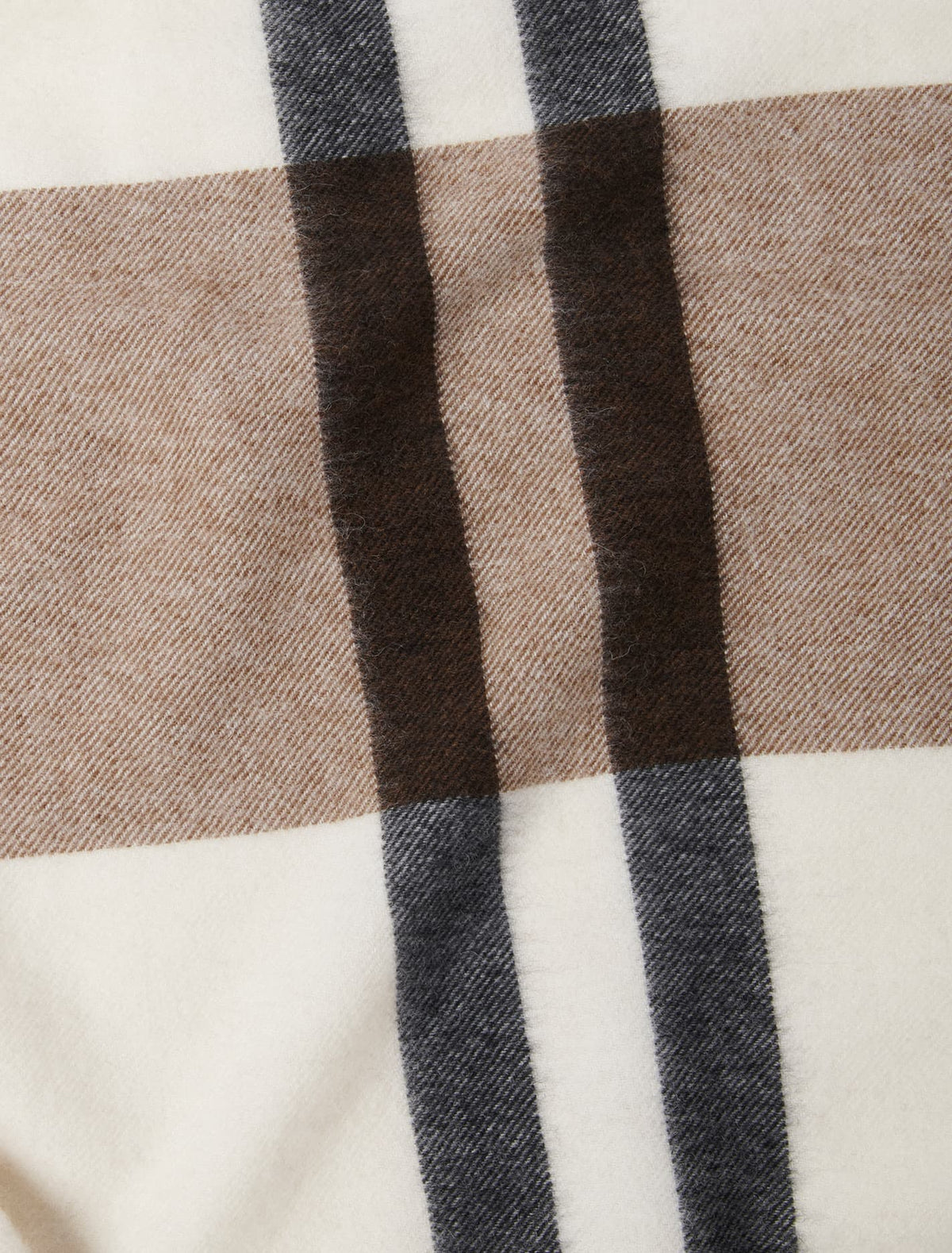 Bryony Check Premium Wool Scarf Chocolate Check_mannequin
