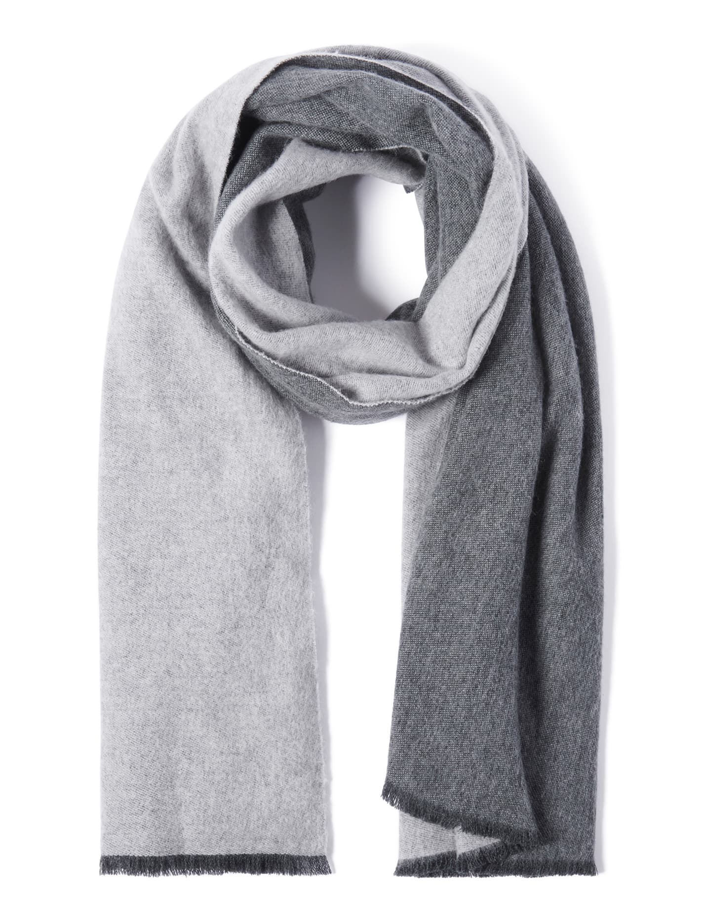 Esme Two Tone Premium Wool Scarf Charcoal / Grey Marle_mannequin
