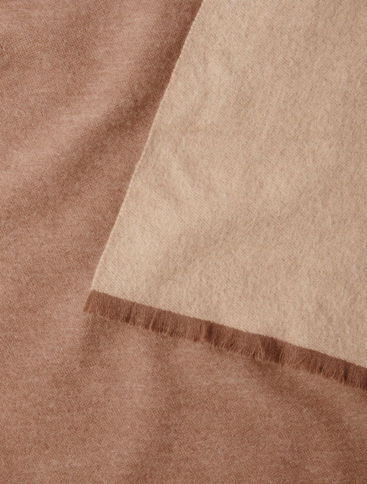 Esme Two Tone Premium Wool Scarf Dark Camel / Camel_mannequin