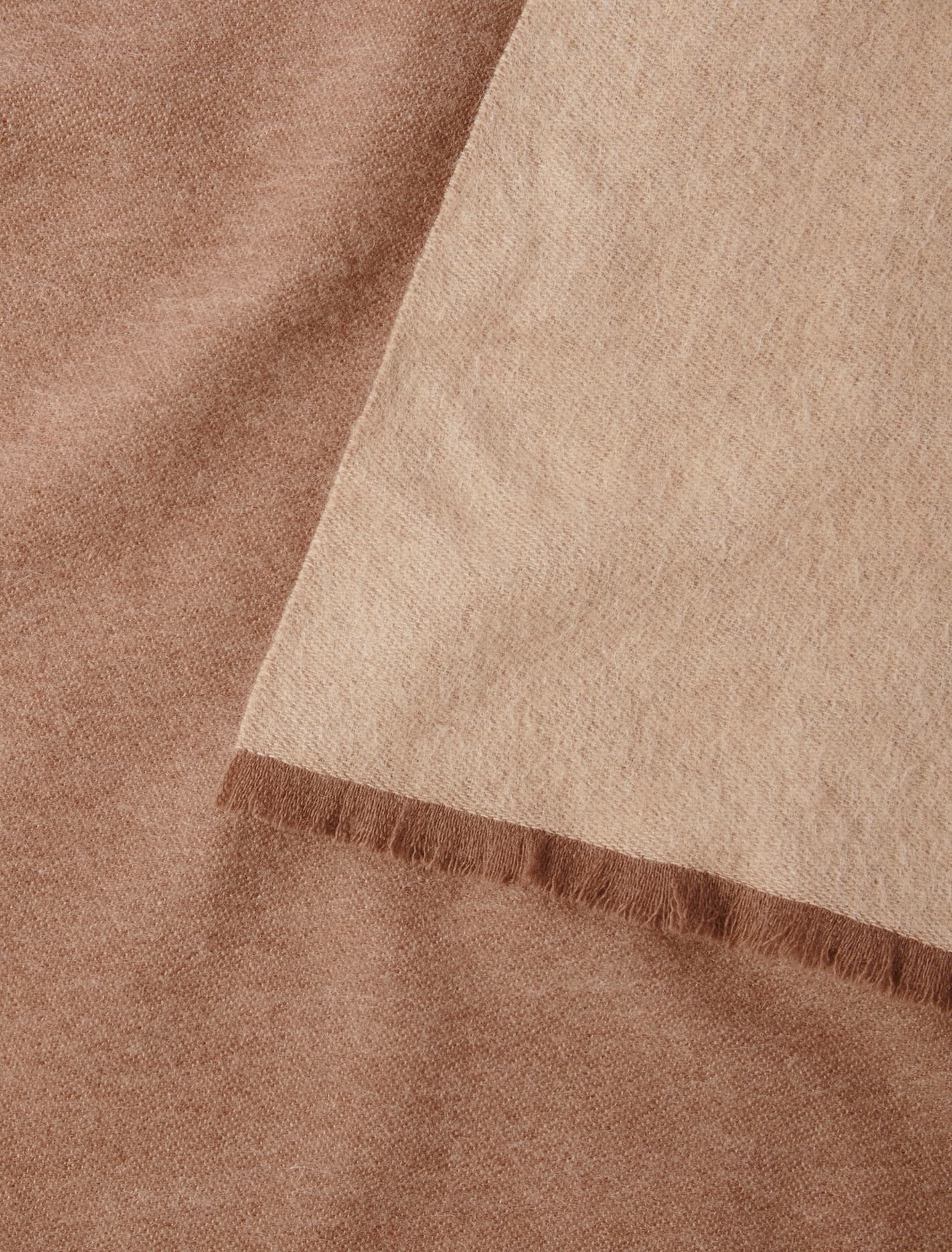 Esme Two Tone Premium Wool Scarf Dark Camel / Camel_mannequin