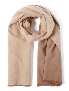 Esme Two Tone Premium Wool Scarf Dark Camel / Camel_mannequin