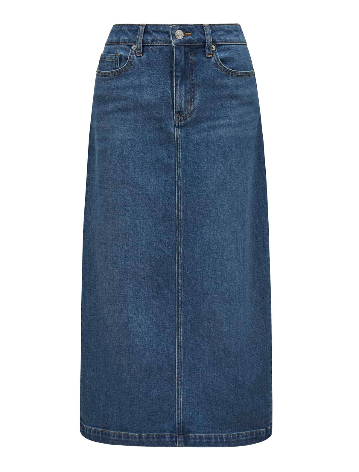 Natalie Petite Maxi Skirt Mid Wash_mannequin