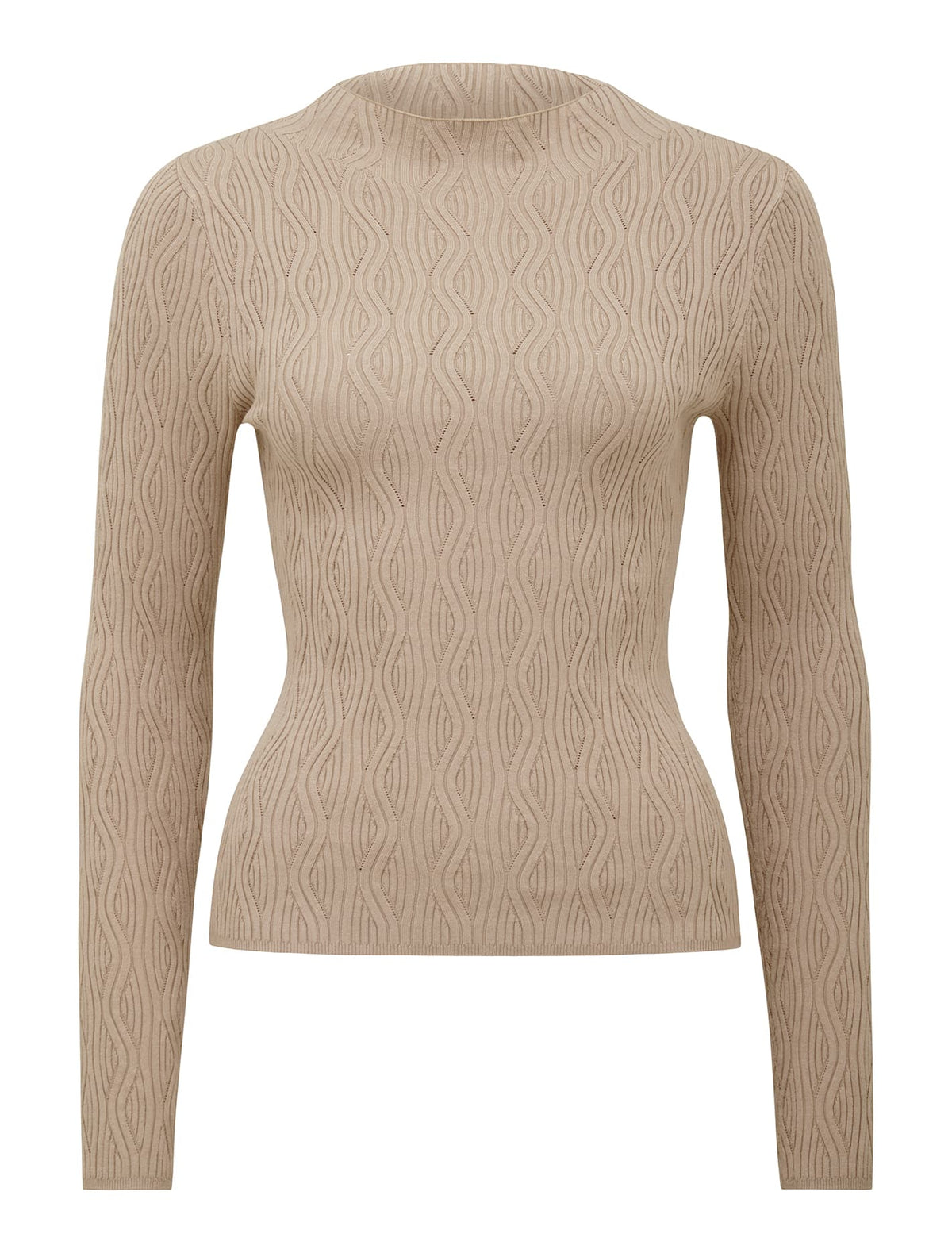 Everley Grown On Neck Wave Jumper Mushroom_mannequin