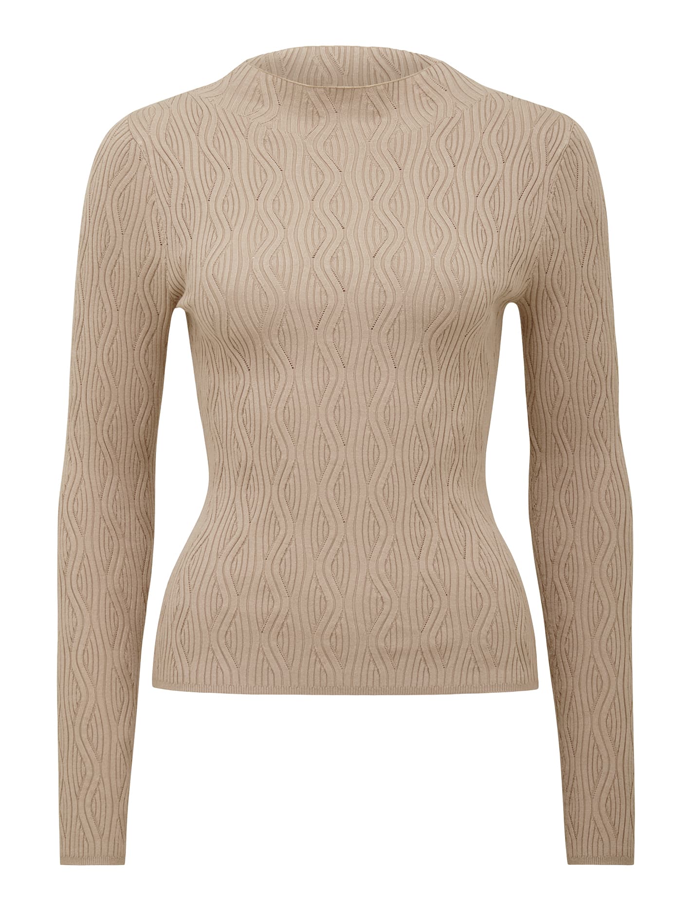 Everley Grown On Neck Wave Jumper Mushroom_mannequin