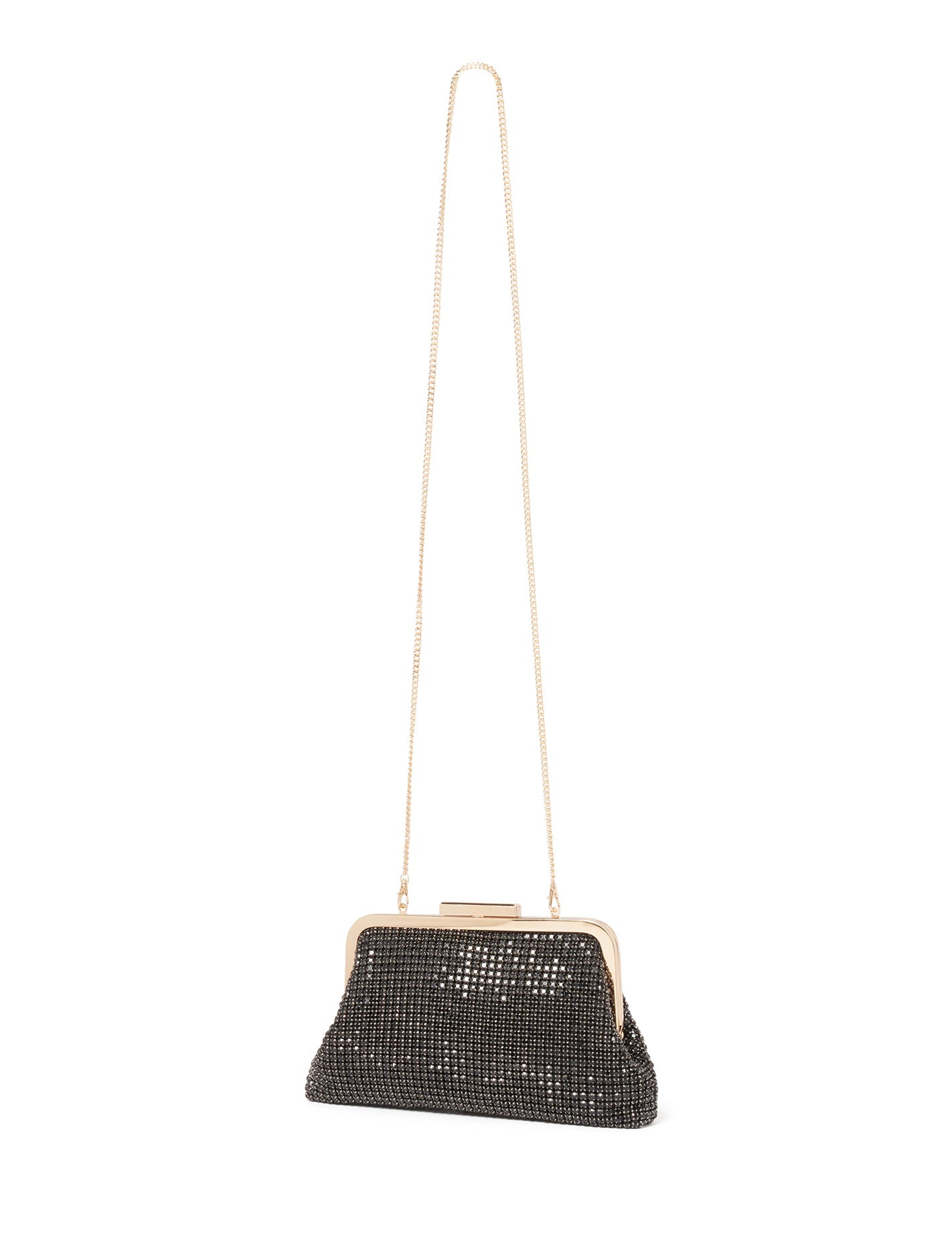 Abigail Frame Embellished Clutch - Signature Black_mannequin