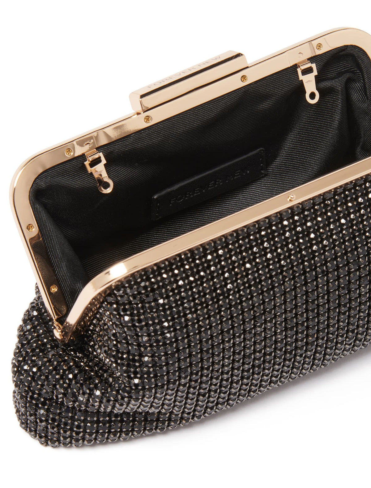 Abigail Frame Embellished Clutch - Signature Black_mannequin