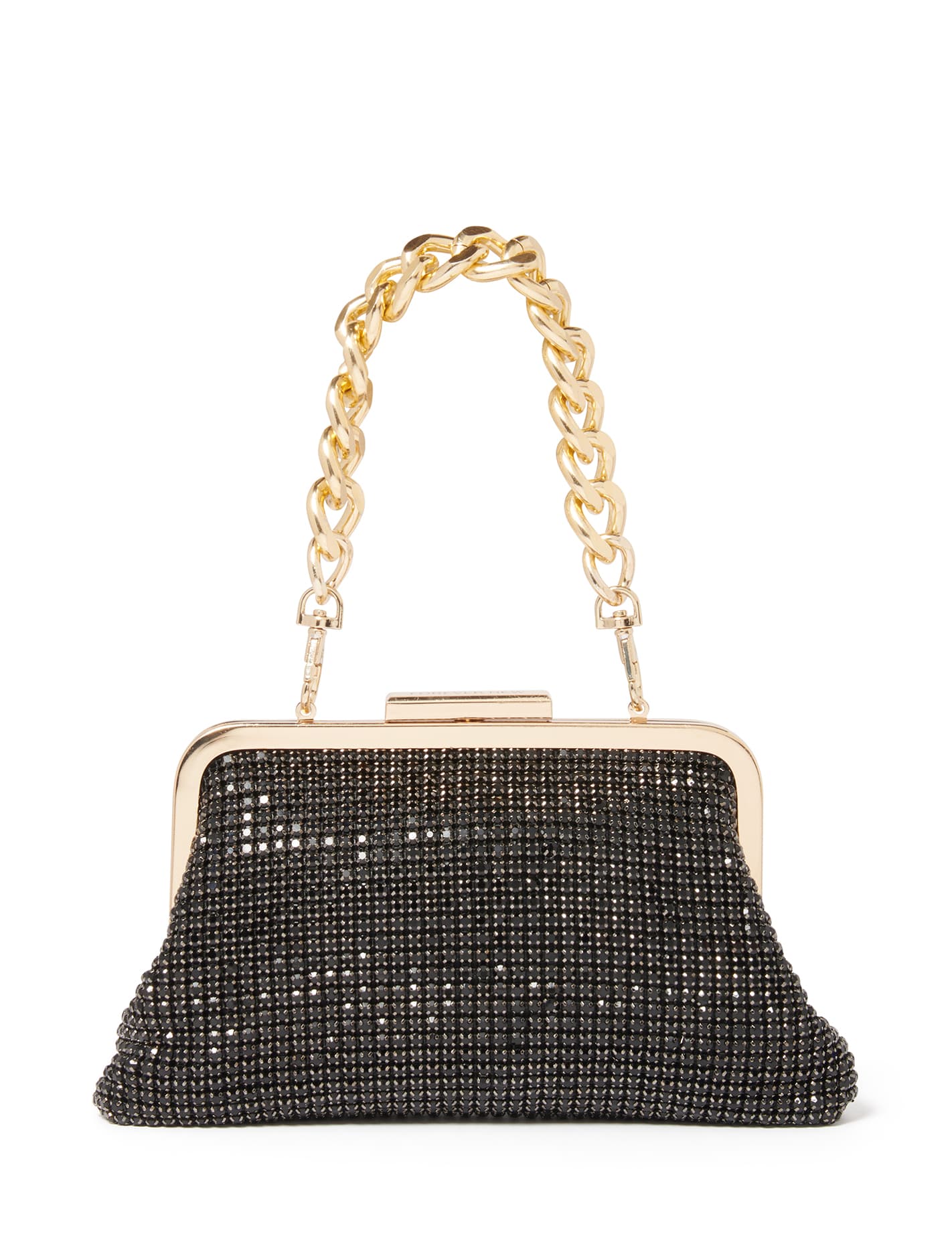 Abigail Frame Embellished Clutch - Signature Black_mannequin