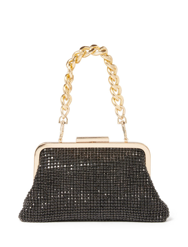 Abigail Frame Embellished Clutch - Signature Black_mannequin