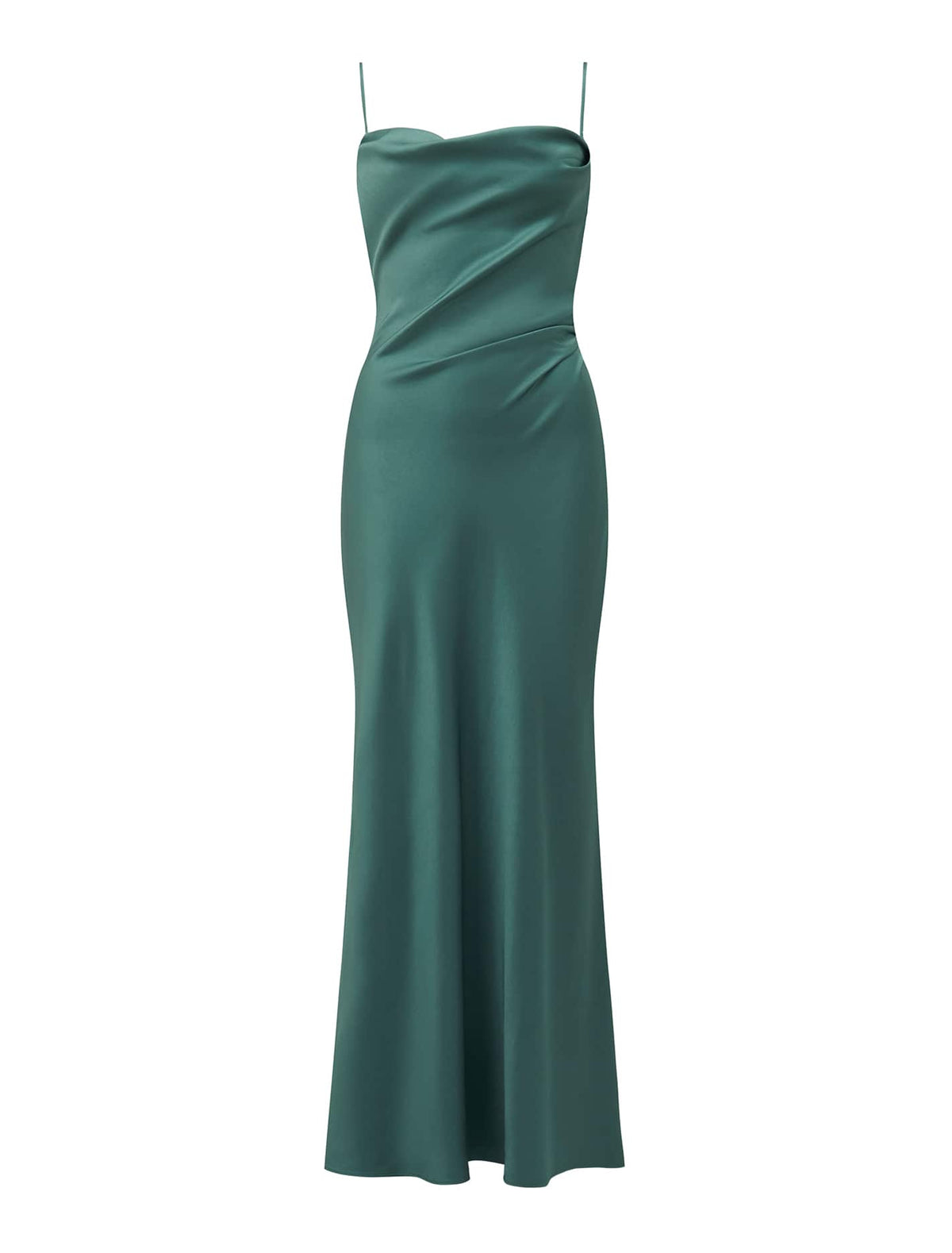Mia Petite Satin Maxi Burning Sage_mannequin