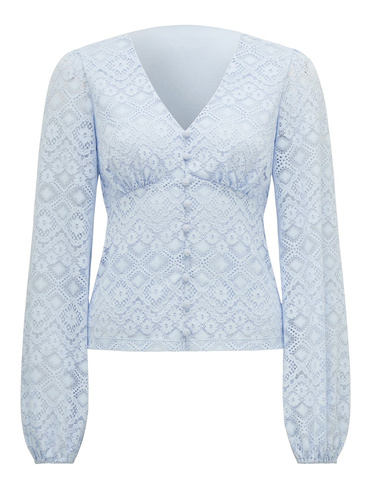 Serenity Button Front Lace Top Icicle_mannequin