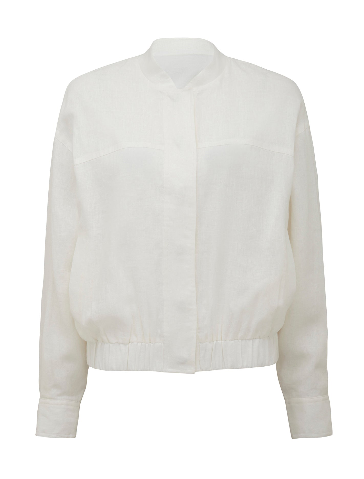 Arlette Linen Bomber Jacket Porcelain_mannequin