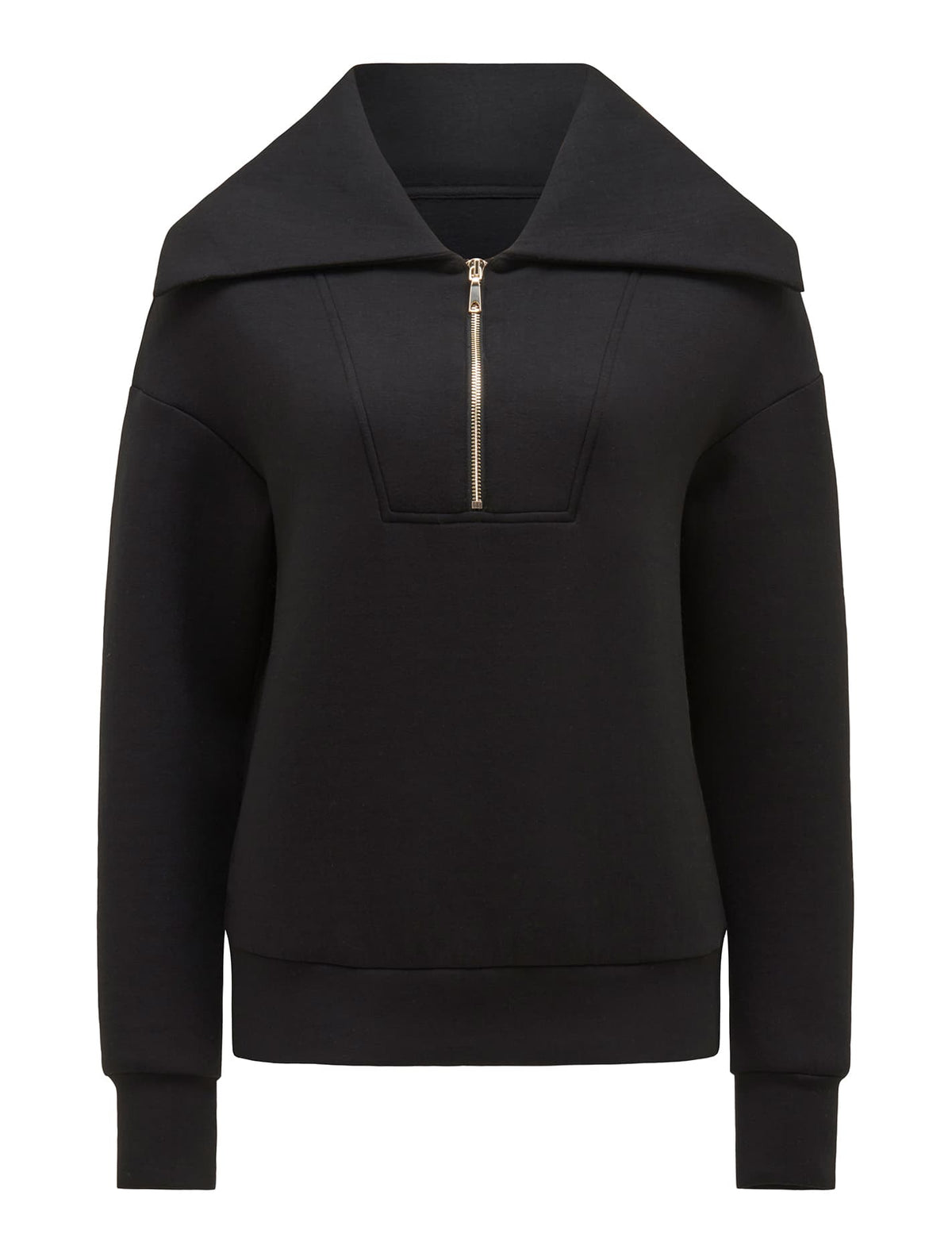 Tiana Loungewear Zip Front Sweatshirt Black_mannequin