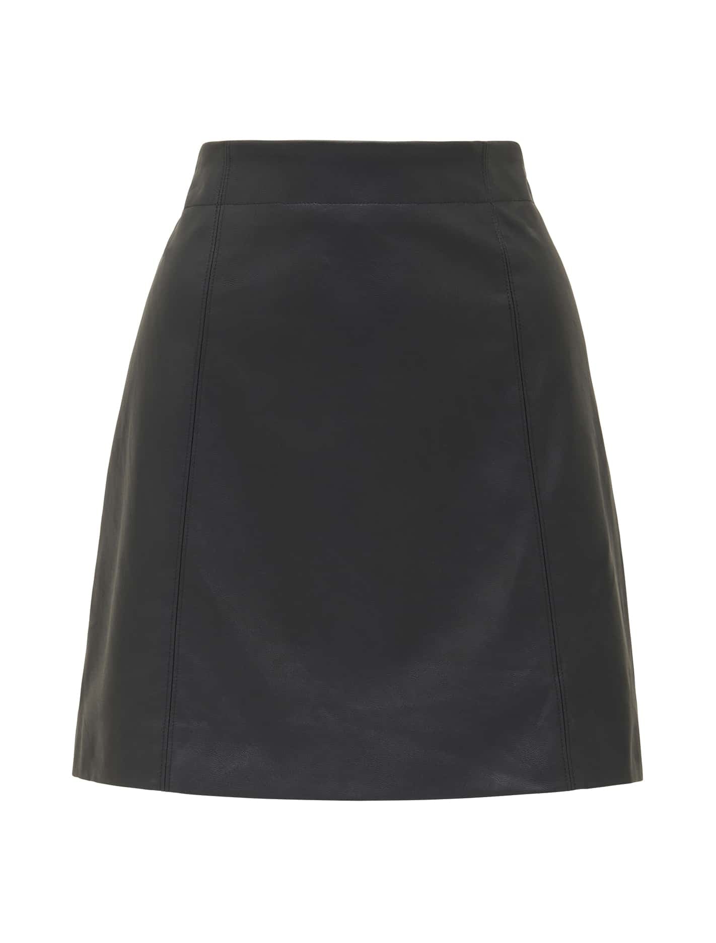 Eleni Vegan Leather Mini Skirt Black_mannequin